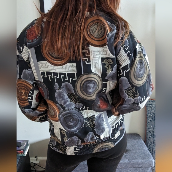 Vintage 100% silk bomber jacket - Picture 5 of 6